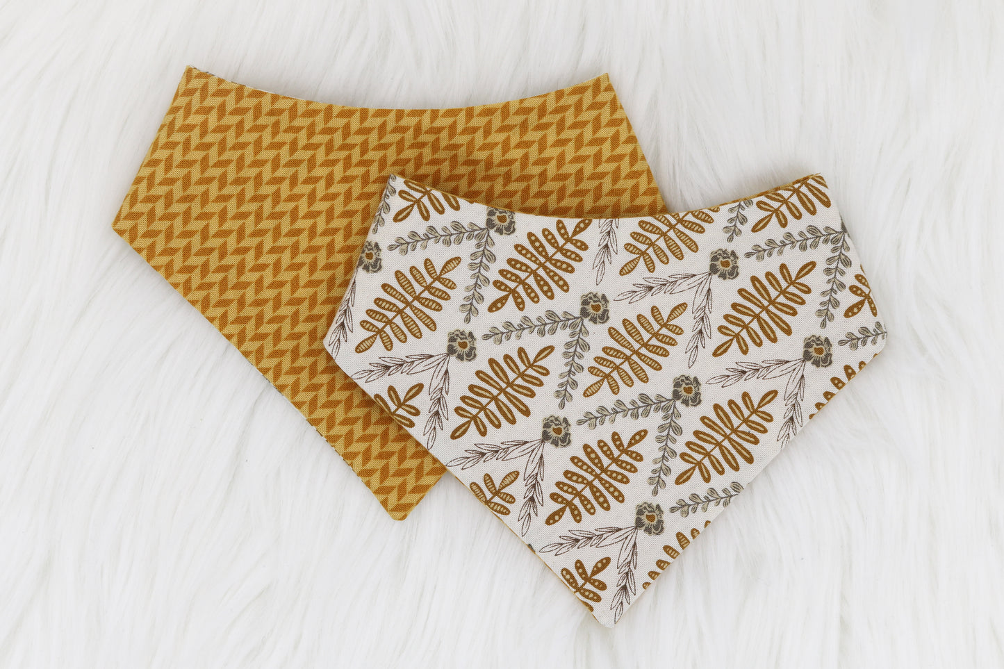 Autumn floral pet bandana | Ochre color | Handcrafted by The Luminous Pets