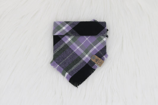purple frayed flannel bandana for dogs and cats | The Luminous Pets